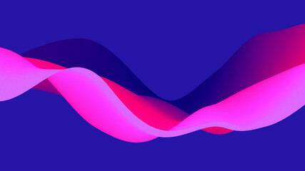 3D Wavy Background. Dynamic Effect. Abstract Vector Illustration. Design Template. Modern Pattern.