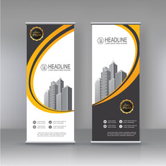 Roll up business brochure flyer banner design vertical template