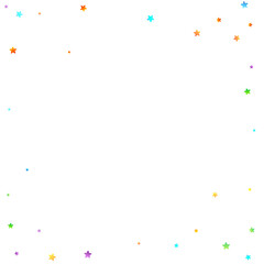 Rainbow Festive Confetti. Carnival Star Falling.