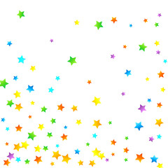 Rainbow Festive Confetti. Carnival Star Falling.