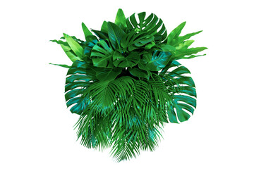 Group Green leaves tropical foliage plant bush of philodendron, dracaena and fern floral arrangment...