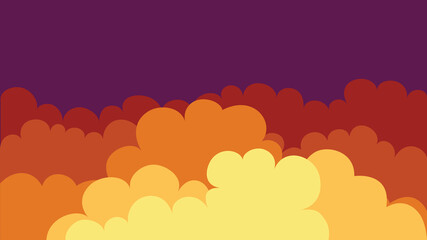 Sky and Clouds Background. Stylish design with a flat poster, flyers, postcards, web banners. Isolated Object. Vector illustration.