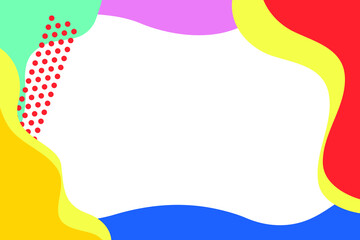 Fun, multicolored  background cutout-style illustration.