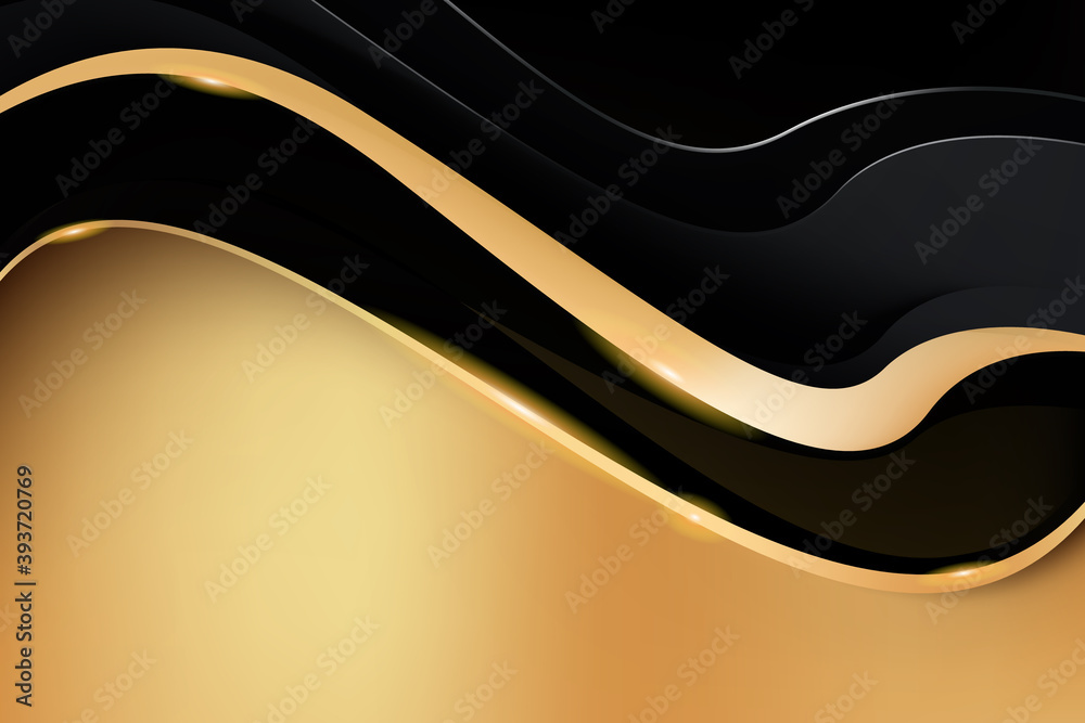 Wall mural abstract golden black background with copy space
