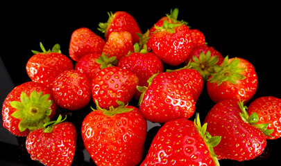 Fresh strawberries - close up shot - food photography