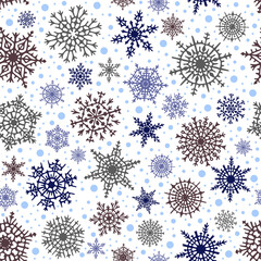 Snowflakes seamless pattern. Winter vector background	