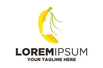 Fototapeta premium Beauty face on banana fruit logo