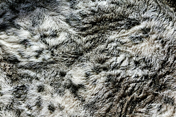 Abstract Textured Black and White Faux Fur Background