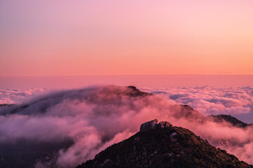 sunset in the mountains