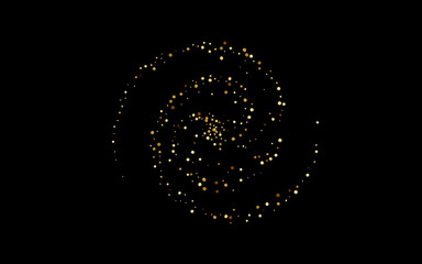 Gold Glow Abstract Vector Black Background. Light 