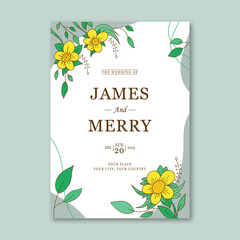 abstract floral wedding invitation