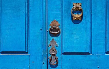 Ancient door detail, Tiradentes, Minas Gerais, Brazil 