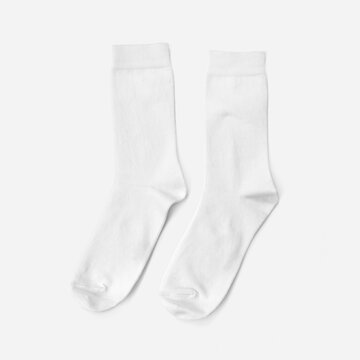 White socks isolated mockup on white background