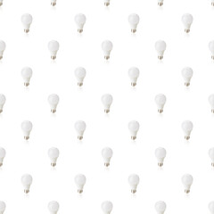 seamless pattern led light bulbs isolated on a white background. studio shot. idea and creativity symbol