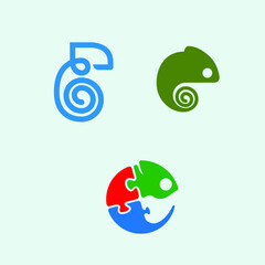 Chameleon animal reptile icon logo design