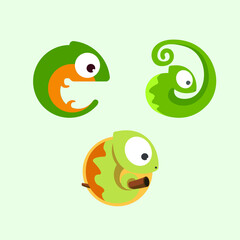 Chameleon animal reptile icon logo design
