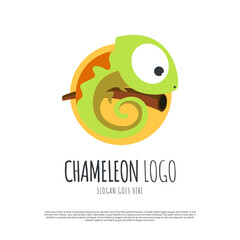 Chameleon animal reptile icon logo design