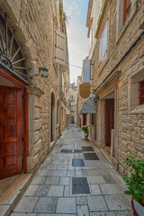 Fototapeta na wymiar Beautiful city of Trogir, Croatia, narrow streets of the old town