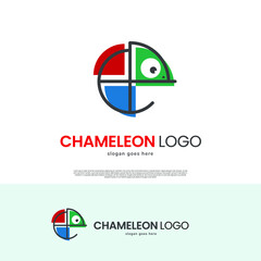 Chameleon animal reptile icon logo design