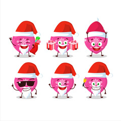 Fototapeta premium Santa Claus emoticons with love pink christmas cartoon character