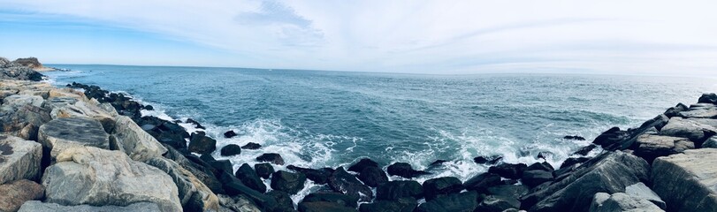 rocks in the sea in Montauk New York