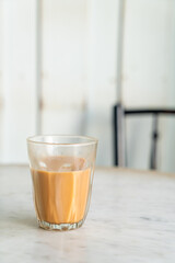 hot Thai milk tea glass