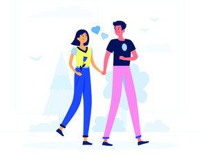 Couple concept illustration. couple in love