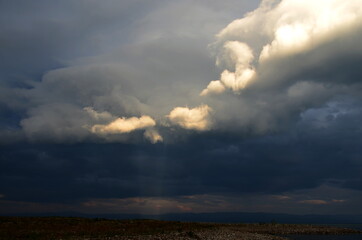 Obraz na płótnie Canvas Storm clouds above sea