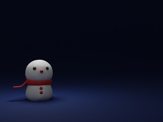 Christmas invitation card with Santa claus and christmas ornaments. 3D rendering