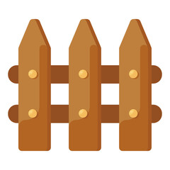 Fence in modern flatty style, wooden fence
