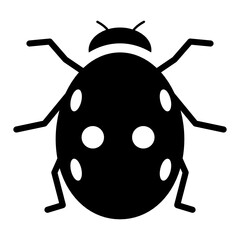 Obraz premium Ladybird icon in flat style, flying insect 