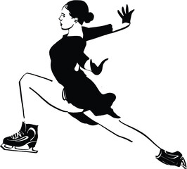 woman skater silhouette vector