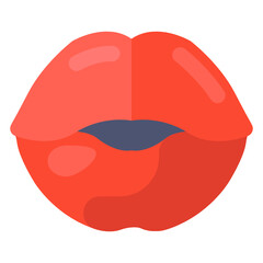 
Beautiful glossy lips icon in flat editable design
