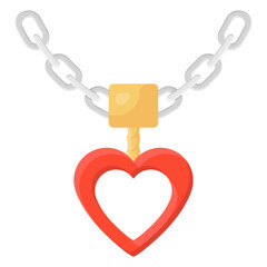 A perfect gift to your girl, heart necklace flat icon