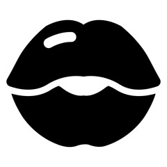 
Beautiful glossy lips icon in flat editable design
