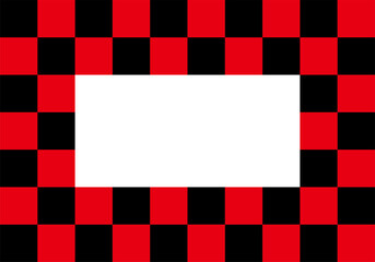 和柄フレーム3 赤と黒の格子模様
