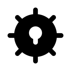 
Vault gear icon, keyhole inside locker gear 
