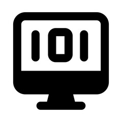 
Icon of programming language inside system, computer code 
