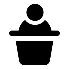 
Orator concept in solid icon, public speaker 
