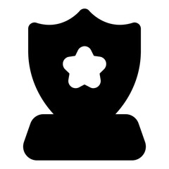
Icon of shield award in solid style design
