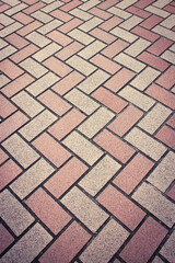 Floor tiles background. Brick texture. Toned image.