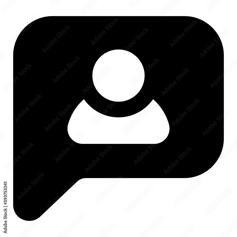 Poster 
Speech bubble icon in glyph design 
