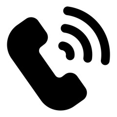 
Ringing cell, solid icon of incoming call 
