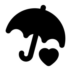 
Trendy editable icon of life insurance, umbrella with heart  
