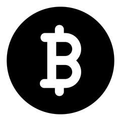 
Decentralized digital currency, glyph design of bitcoin icon
