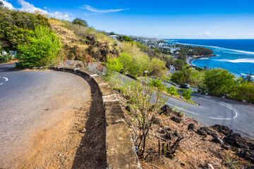 Route en lacets, Chemin de la Surprise, Saint-Leu, île de la Réunion 