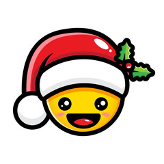 design emoticon vector wearing santa costume