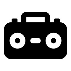 
Cassette player icon in modern filled style 
