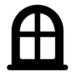 
Glass window frame, icon of solid vector design

