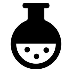 
Chemical flask icon in solid design 
